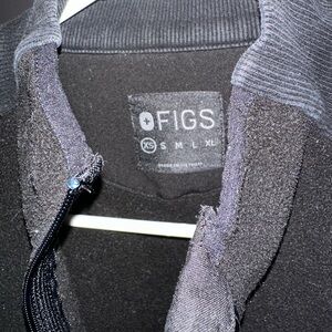 Figs black xsmall- zip sweatshirt